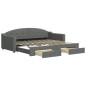 vidaXL Sofá cama nido con cajones tela gris oscuro 90x200 cm