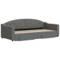 vidaXL Sofá cama nido con cajones tela gris oscuro 90x200 cm