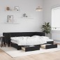 vidaXL Sofá cama nido con cajones terciopelo negro 90x200 cm vidaXL Sofá cama nido con cajones terciopelo negro 90x200 cm