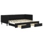 vidaXL Sofá cama nido con cajones terciopelo negro 90x200 cm vidaXL Sofá cama nido con cajones terciopelo negro 90x200 cm