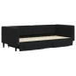 vidaXL Sofá cama nido con cajones terciopelo negro 90x200 cm vidaXL Sofá cama nido con cajones terciopelo negro 90x200 cm