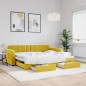 vidaXL Sofá cama nido con cajones terciopelo amarillo 90x200 cm vidaXL Sofá cama nido con cajones terciopelo amarillo 90x200 cm
