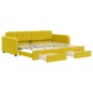 vidaXL Sofá cama nido con cajones terciopelo amarillo 90x200 cm vidaXL Sofá cama nido con cajones terciopelo amarillo 90x200 cm