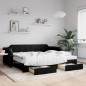 vidaXL Sofá cama nido con cajones tela negro 100x200 cm vidaXL Sofá cama nido con cajones tela negro 100x200 cm