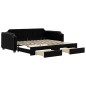 vidaXL Sofá cama nido con cajones tela negro 100x200 cm vidaXL Sofá cama nido con cajones tela negro 100x200 cm