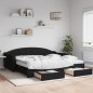 vidaXL Sofá cama nido con cajones tela negro 100x200 cm vidaXL Sofá cama nido con cajones tela negro 100x200 cm