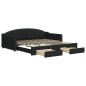 vidaXL Sofá cama nido con cajones tela negro 100x200 cm vidaXL Sofá cama nido con cajones tela negro 100x200 cm
