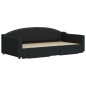 vidaXL Sofá cama nido con cajones tela negro 100x200 cm vidaXL Sofá cama nido con cajones tela negro 100x200 cm