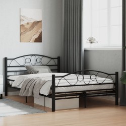 vidaXL Estructura de cama de acero negra 120x200 cm