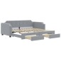 vidaXL Sofá cama nido con cajones tela gris claro 100x200 cm vidaXL Sofá cama nido con cajones tela gris claro 100x200 cm