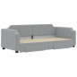 vidaXL Sofá cama nido con cajones tela gris claro 100x200 cm vidaXL Sofá cama nido con cajones tela gris claro 100x200 cm
