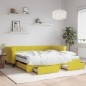 vidaXL Sofá cama nido con cajones terciopelo amarillo 100x200 cm vidaXL Sofá cama nido con cajones terciopelo amarillo 100x200 cm