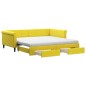 vidaXL Sofá cama nido con cajones terciopelo amarillo 100x200 cm vidaXL Sofá cama nido con cajones terciopelo amarillo 100x200 cm