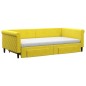vidaXL Sofá cama nido con cajones terciopelo amarillo 100x200 cm vidaXL Sofá cama nido con cajones terciopelo amarillo 100x200 cm