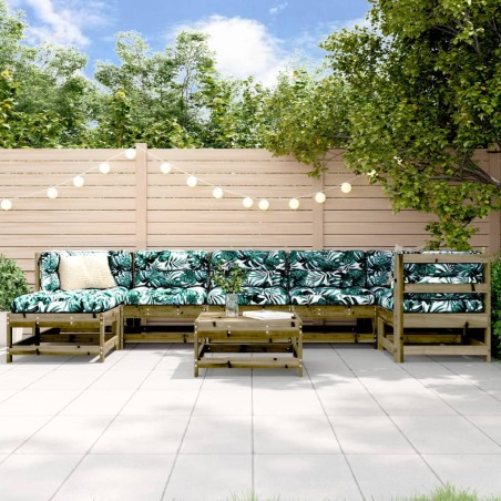vidaXL Juego de muebles de jardín 8 pzas madera de pino impregnada