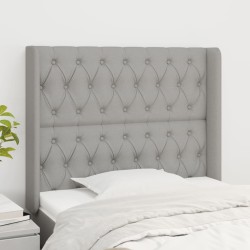vidaXL Cabecero con orejas de tela gris claro 103x16x118/128 cm