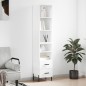 vidaXL Aparador alto madera contrachapada blanco brillo 34,5x34x180 cm vidaXL Aparador alto madera contrachapada blanco brillo 34,5x34x180 cm