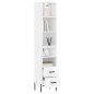 vidaXL Aparador alto madera contrachapada blanco brillo 34,5x34x180 cm vidaXL Aparador alto madera contrachapada blanco brillo 34,5x34x180 cm