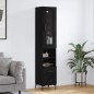 vidaXL Aparador de madera contrachapada negro 34,5x34x180 cm vidaXL Aparador de madera contrachapada negro 34,5x34x180 cm