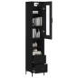 vidaXL Aparador de madera contrachapada negro 34,5x34x180 cm vidaXL Aparador de madera contrachapada negro 34,5x34x180 cm