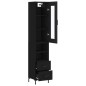 vidaXL Aparador de madera contrachapada negro 34,5x34x180 cm vidaXL Aparador de madera contrachapada negro 34,5x34x180 cm