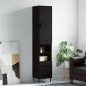 vidaXL Aparador de madera contrachapada negro 34,5x34x180 cm vidaXL Aparador de madera contrachapada negro 34,5x34x180 cm
