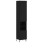 vidaXL Aparador de madera contrachapada negro 34,5x34x180 cm vidaXL Aparador de madera contrachapada negro 34,5x34x180 cm