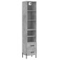 vidaXL Aparador de madera contrachapada gris hormigón 34,5x34x180 cm vidaXL Aparador de madera contrachapada gris hormigón 34,5x34x180 cm