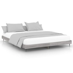 vidaXL Estructura de cama madera contrachapada gris Sonoma 180x200 cm