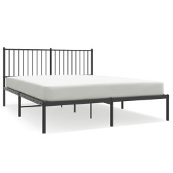 vidaXL Estructura de cama con cabecero metal negro 150x200 cm