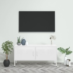 vidaXL Mueble para TV de acero blanco 105x35x50 cm