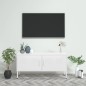 vidaXL Mueble para TV de acero blanco 105x35x50 cm vidaXL Mueble para TV de acero blanco 105x35x50 cm