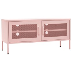 vidaXL Mueble para TV de acero rosa 105x35x50 cm