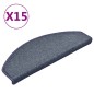 vidaXL Alfombras de peldaños de escalera 15 uds gris y azul 65x24x4 cm vidaXL Alfombras de peldaños de escalera 15 uds gris y azul 65x24x4 cm