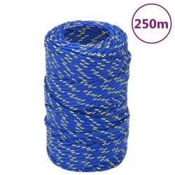 vidaXL Cuerda de barco polipropileno azul 2 mm 250 m