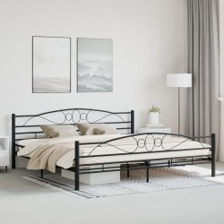vidaXL Estructura de cama de acero negro 200x200 cm