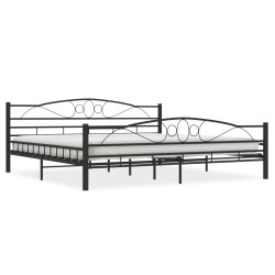 vidaXL Estructura de cama de acero negro 200x200 cm