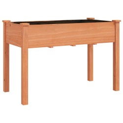 vidaXL Jardinera con forro madera maciza de abeto marrón 118x59x76 cm