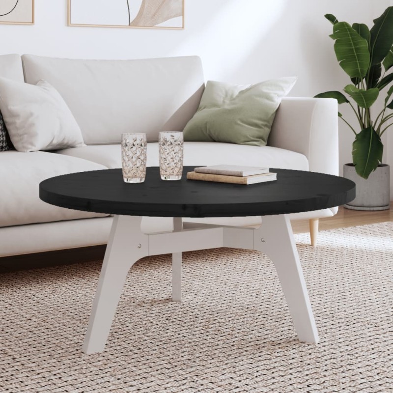 vidaXL Tablero de mesa redondo madera maciza de pino negro Ø90x3 cm vidaXL Tablero de mesa redondo madera maciza de pino negro Ø90x3 cm