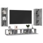vidaXL Set de muebles de salón 4 pzas madera ingeniería gris hormigón