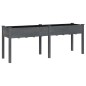 vidaXL Jardinera con forro madera maciza de abeto gris 203x53x76 cm vidaXL Jardinera con forro madera maciza de abeto gris 203x53x76 cm