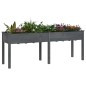 vidaXL Jardinera con forro madera maciza de abeto gris 203x53x76 cm vidaXL Jardinera con forro madera maciza de abeto gris 203x53x76 cm