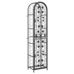 vidaXL Botellero para 73 botellas hierro forjado negro 45x36x200 cm
