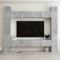 vidaXL Set de muebles de salón 8 pzas madera ingeniería gris hormigón
