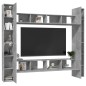 vidaXL Set de muebles de salón 8 pzas madera ingeniería gris hormigón