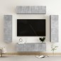 vidaXL Set de muebles de salón 6 pzas madera ingeniería gris hormigón vidaXL Set de muebles de salón 6 pzas madera ingeniería gris hormigón