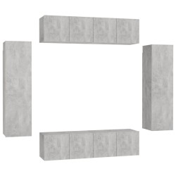 vidaXL Set de muebles de salón 6 pzas madera ingeniería gris hormigón