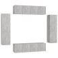 vidaXL Set de muebles de salón 6 pzas madera ingeniería gris hormigón vidaXL Set de muebles de salón 6 pzas madera ingeniería gris hormigón