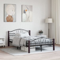 vidaXL Estructura de cama de metal negra 140x200 cm
