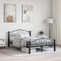 vidaXL Estructura de cama de metal negra 140x200 cm